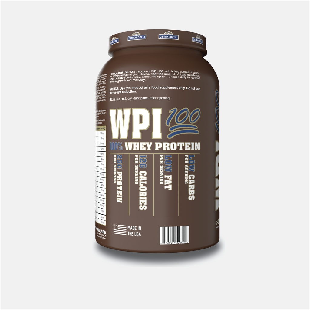 WPI100® chocolate protein powder made with Ghirardelli® - 2lbs