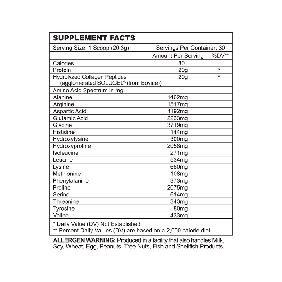 Collagen Peptides - 609g Nutrition Facts