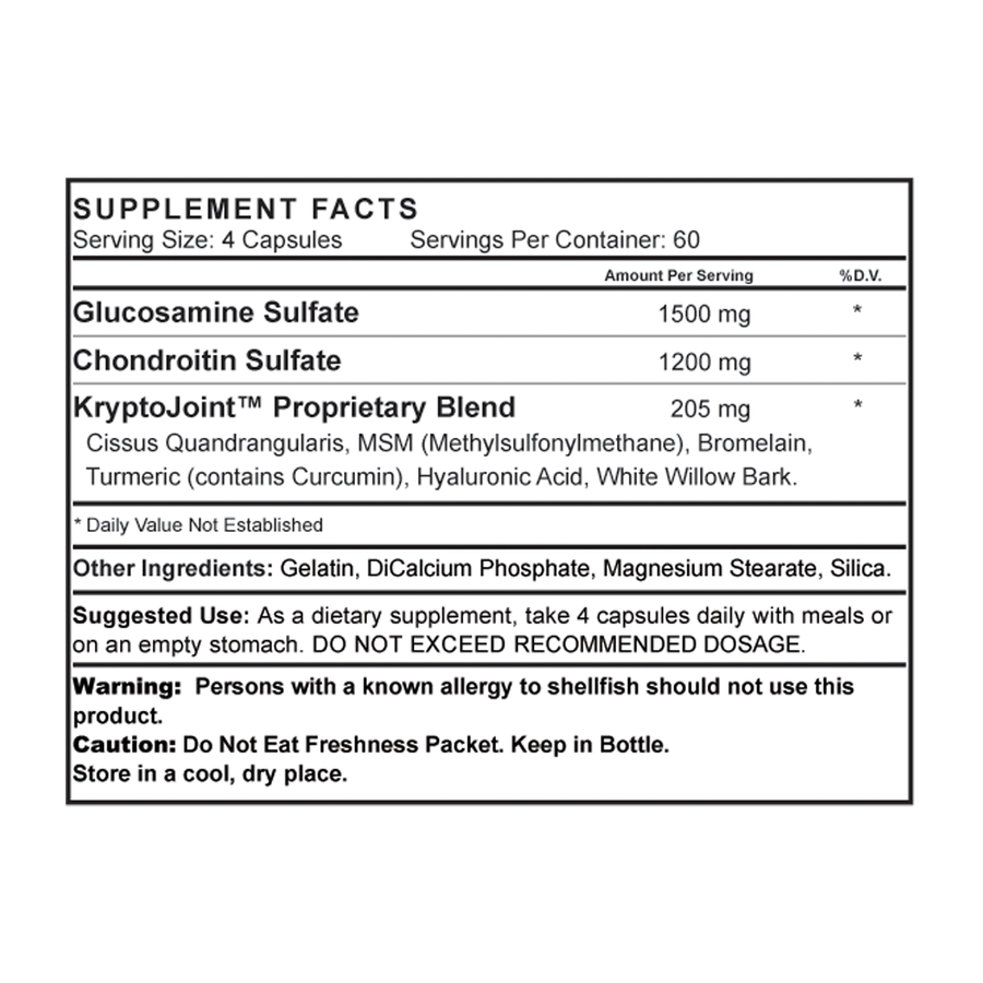 Kryp2Joint® - 240 caps Nutrition Facts
