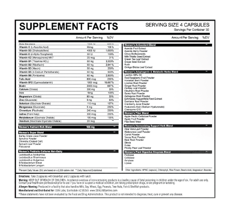 Women's Multi-Vitamin - 120 caps Nutrition Facts